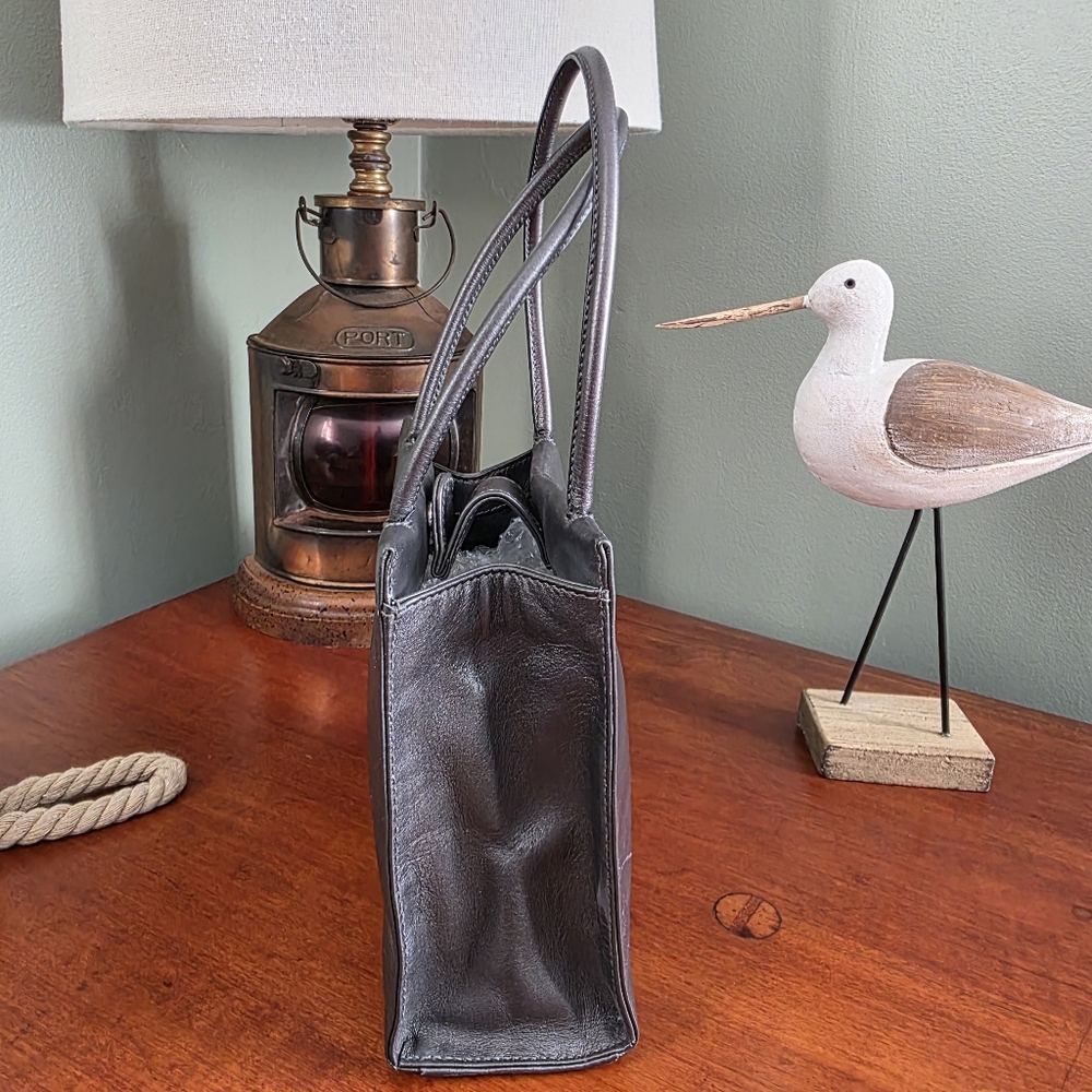 Coach 6108 Pearlized Mini Tote Gray Metallic Leather Bag Vintage - Picture 2 of 16